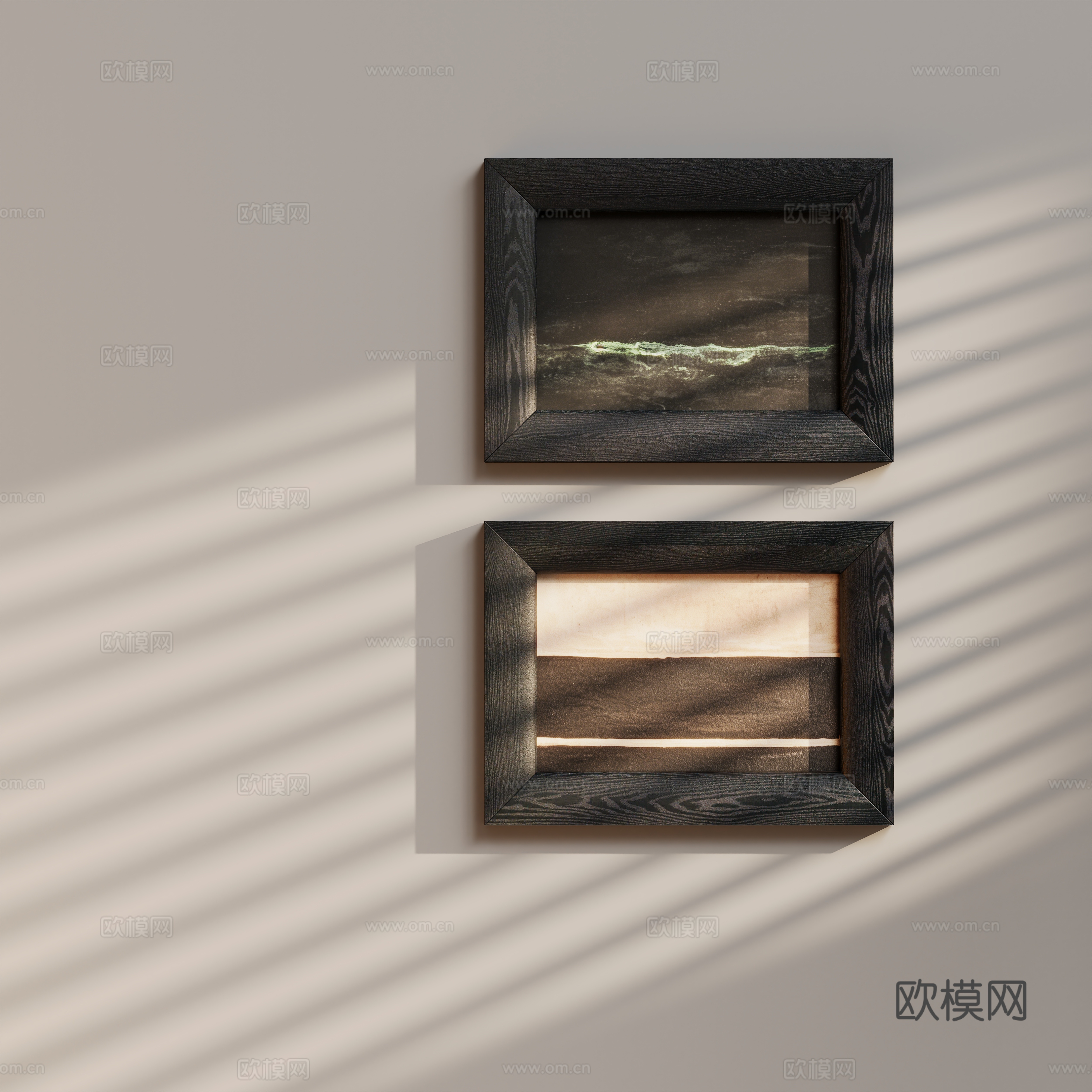 中古侘寂挂画组合su模型