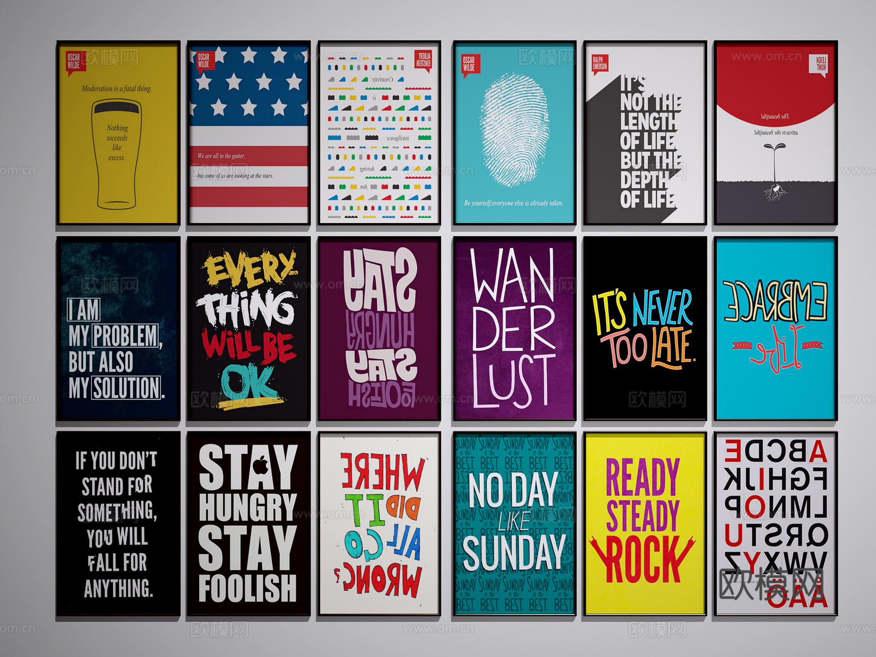 现代挂画3d模型下载（渲染图2）