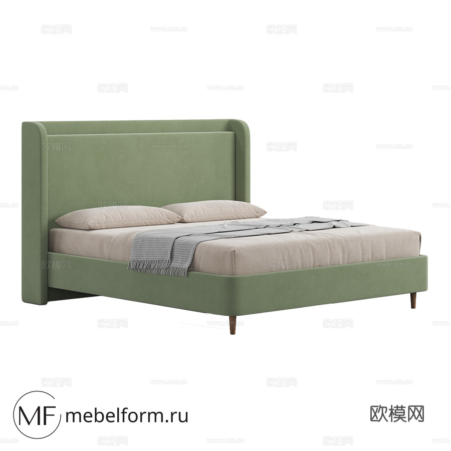 OM床TERY木质床腿款3d模型下载