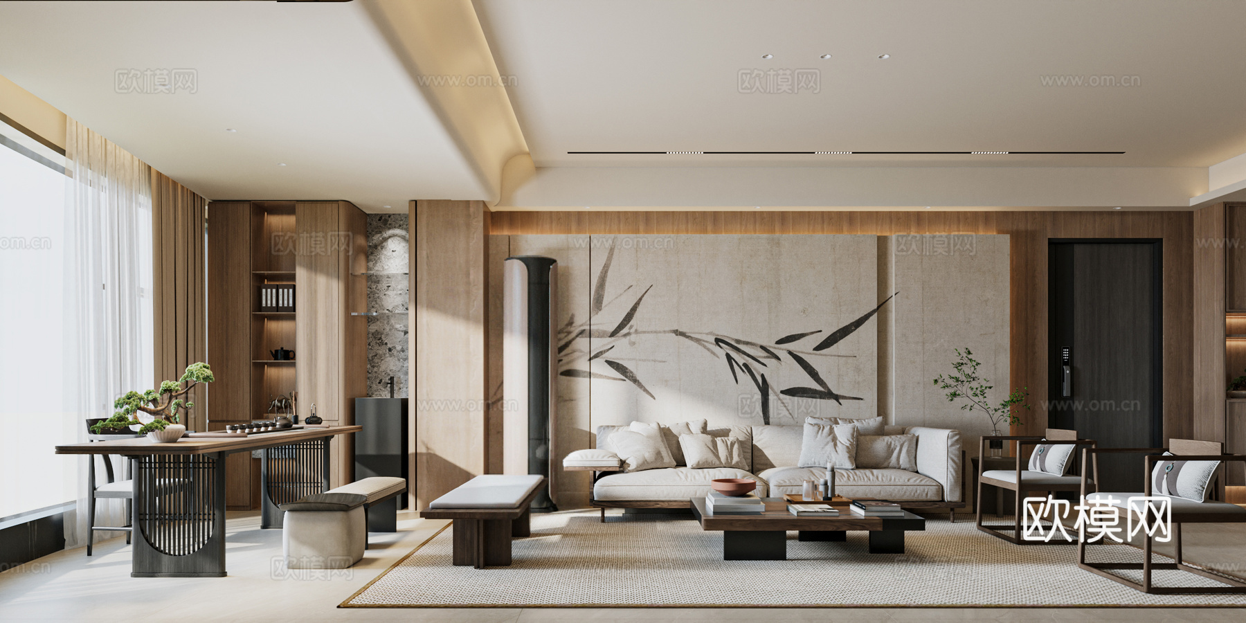 宋式美学新中式-自制3D模型3d模型下载（渲染图2）