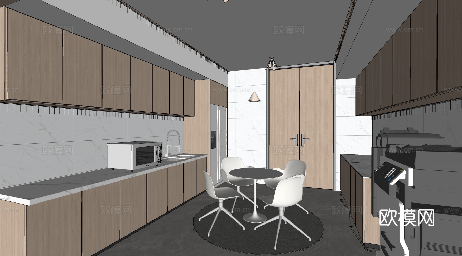 现代公司茶水间 公司休息区 公司水吧台su模型