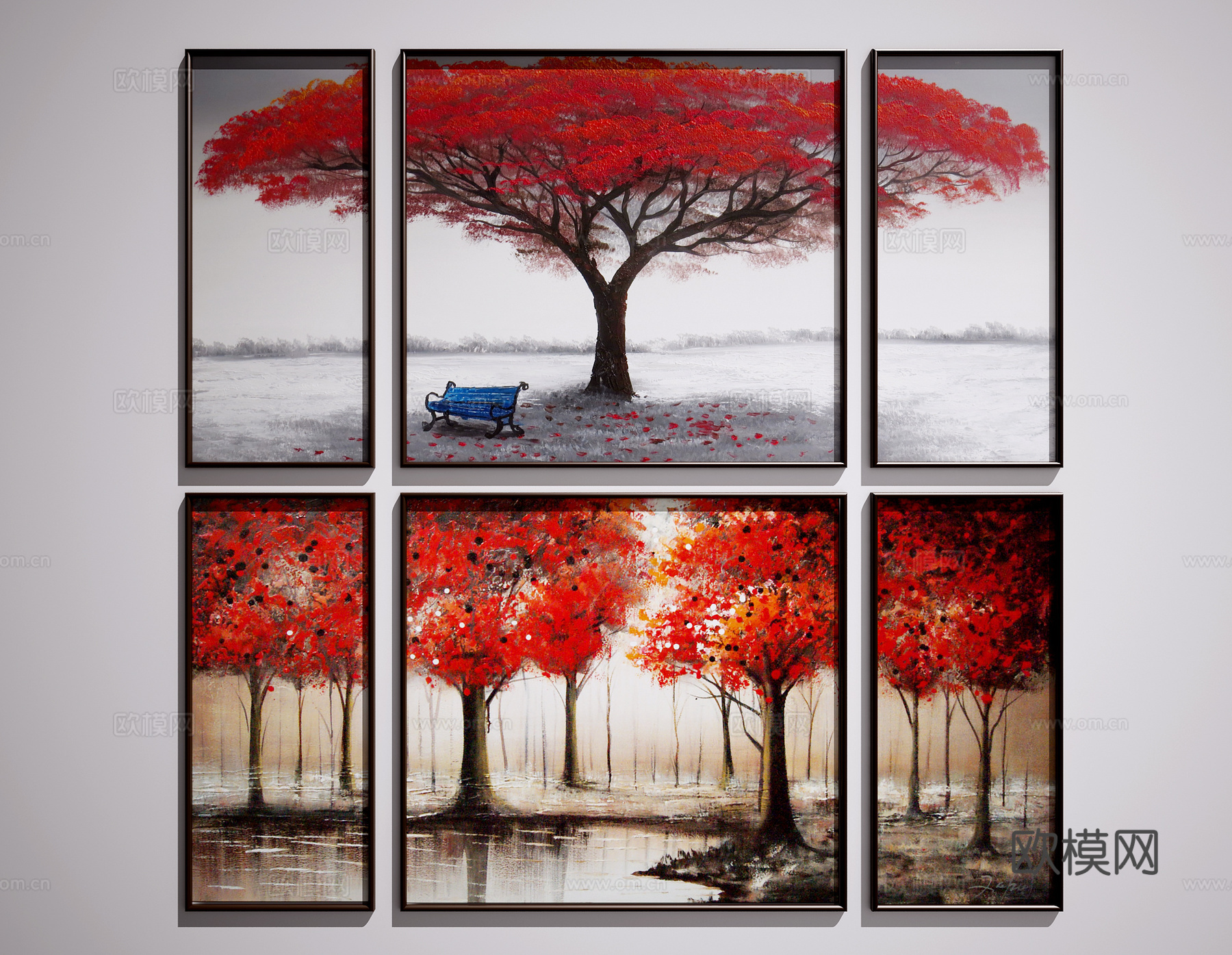 现代挂画3d模型下载（渲染图2）