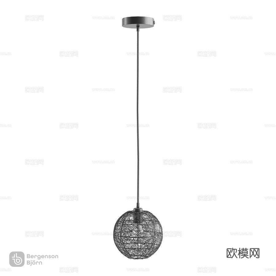 OM吊灯Vinger，黑色，Bergenson Bjorn3d模型下载