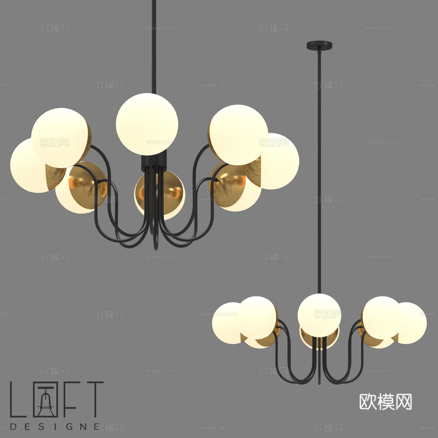 吊灯 LoftDesigne 1049 型号3d模型下载