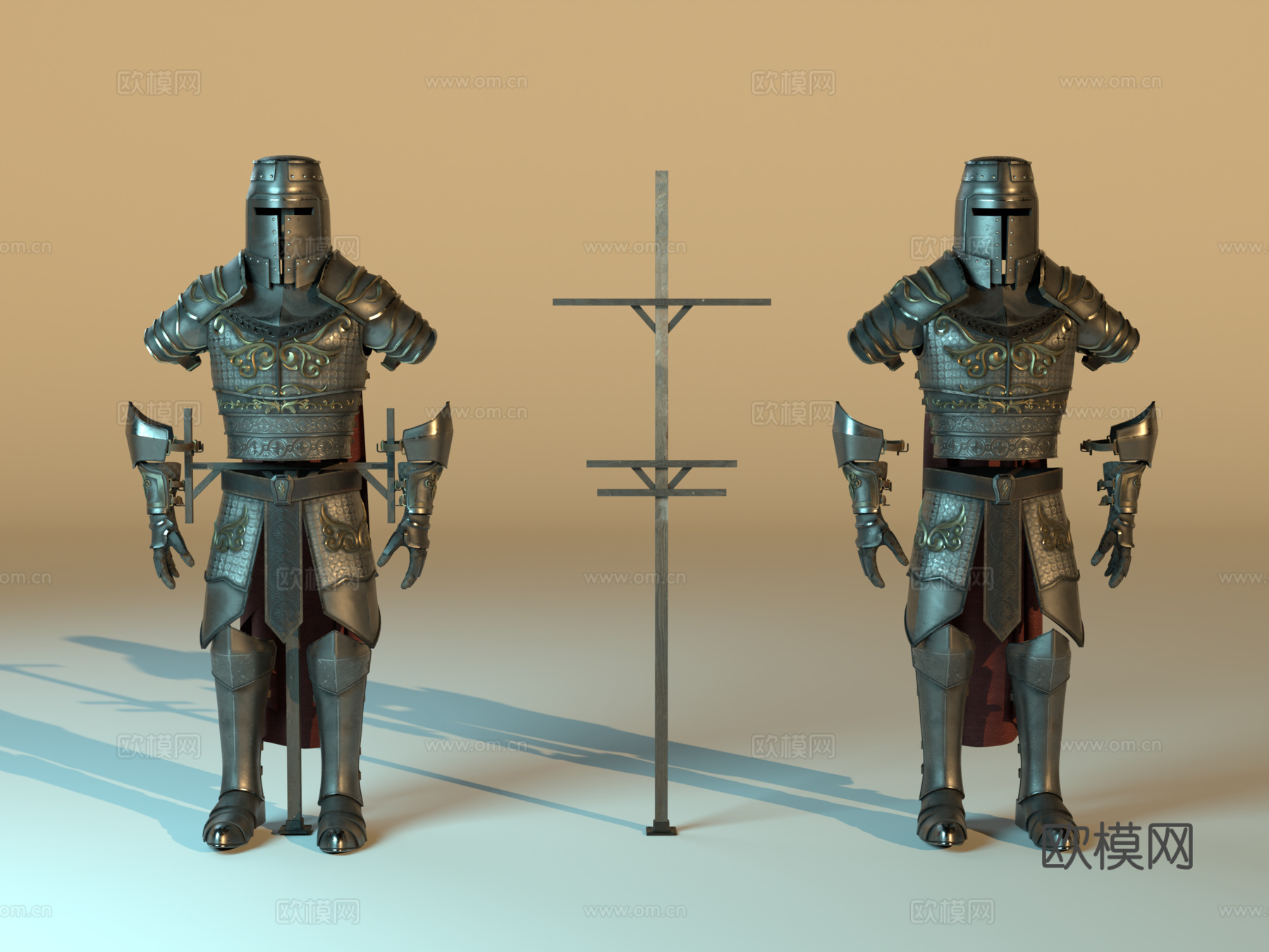 盔甲 中世纪盔甲 其实盔甲 战士盔甲 盔甲摆件su模型su模型