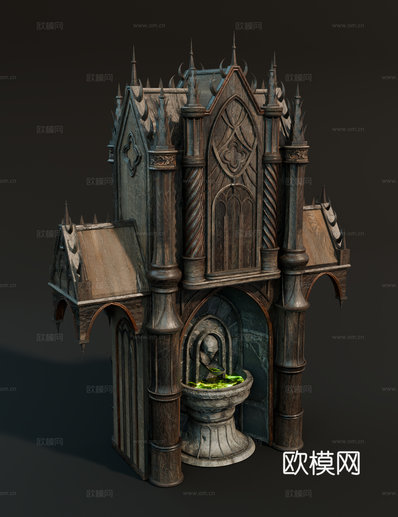 中世纪房屋 哥特式建筑 祭台 西方祭台su模型