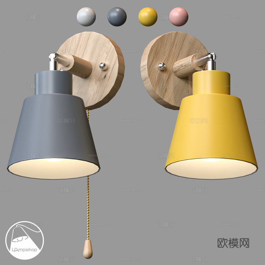LampsShop.ru B4101 北欧风壁灯 B3d模型下载