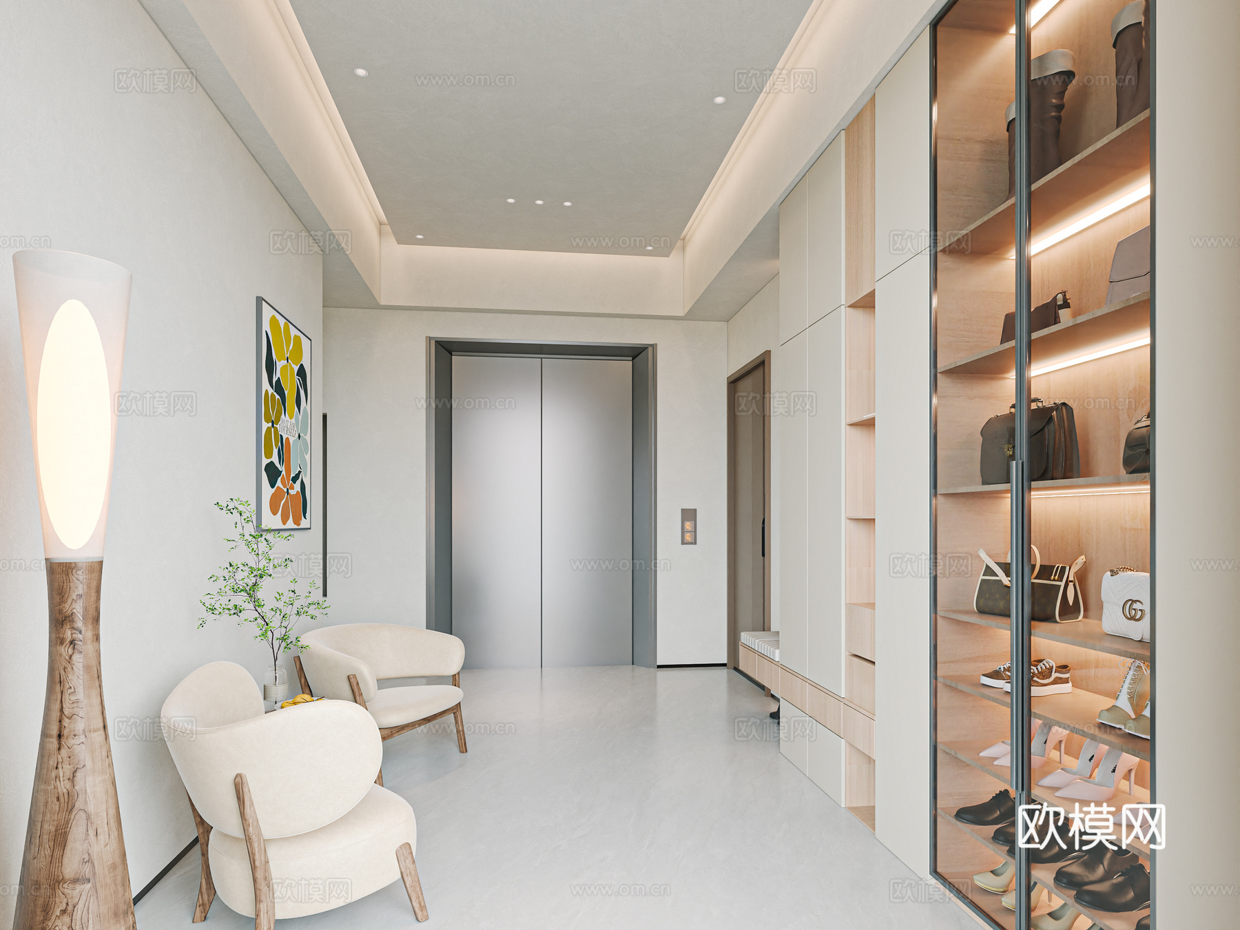 自制家具原木奶油风3D模型3d模型下载（渲染图6）