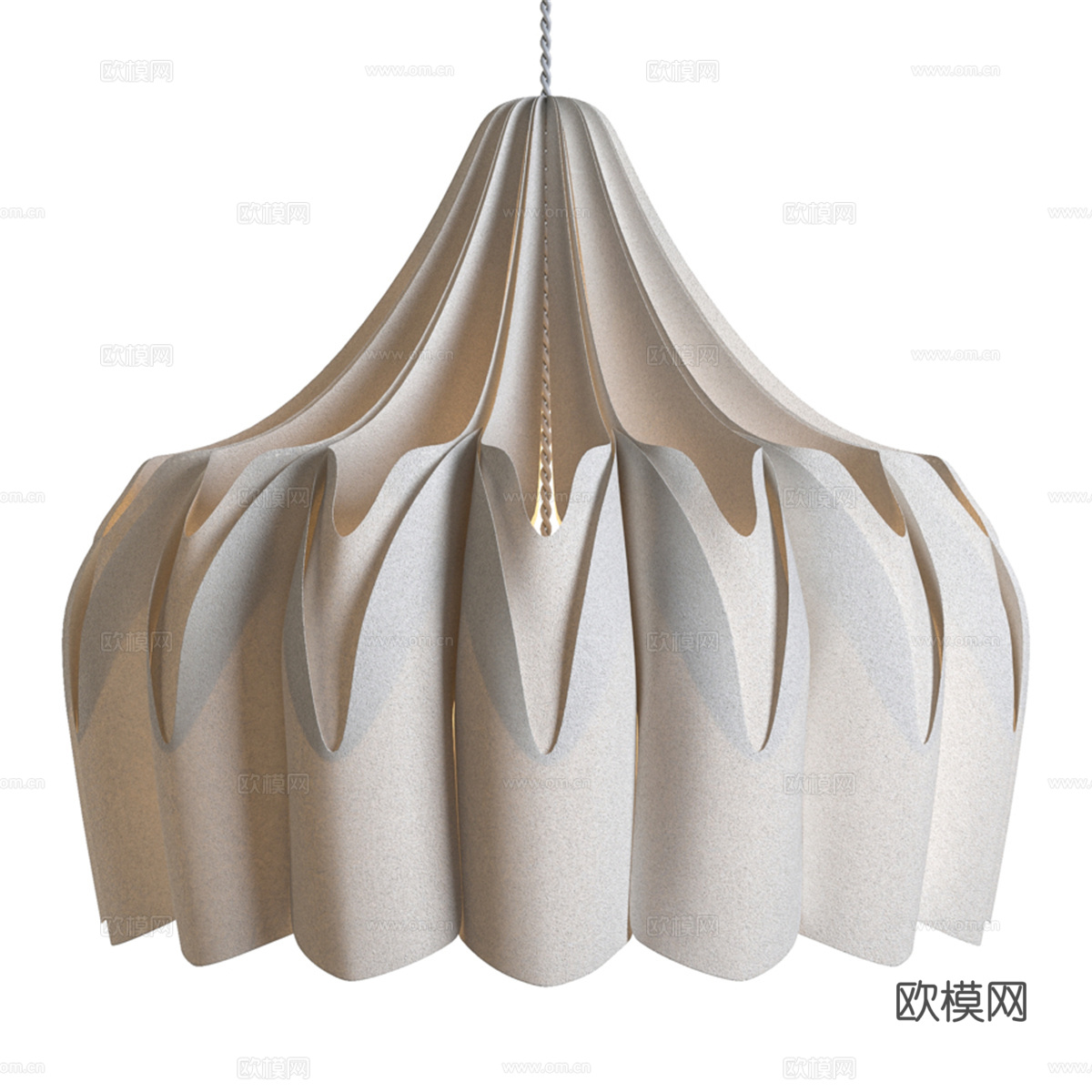 白色波尼吊灯3d模型下载