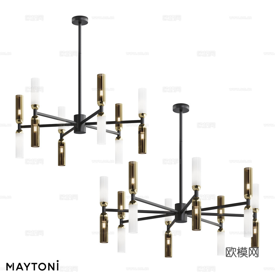 吊灯 Memory MOD177PL-12G; MOD1773d模型下载