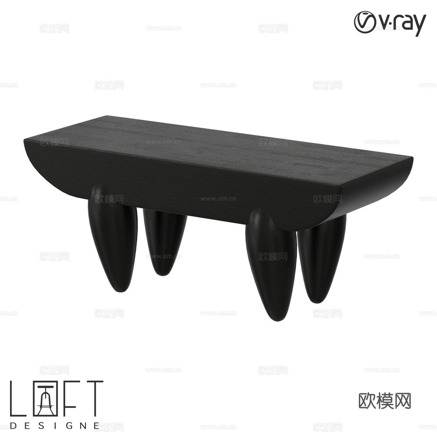 LoftDesigne 60964型号咖啡桌3d模型下载