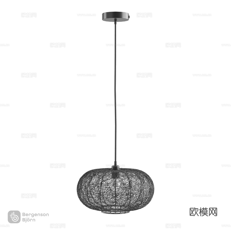 OM吊灯Vinger，黑色，Bergenson Bjorn3d模型下载