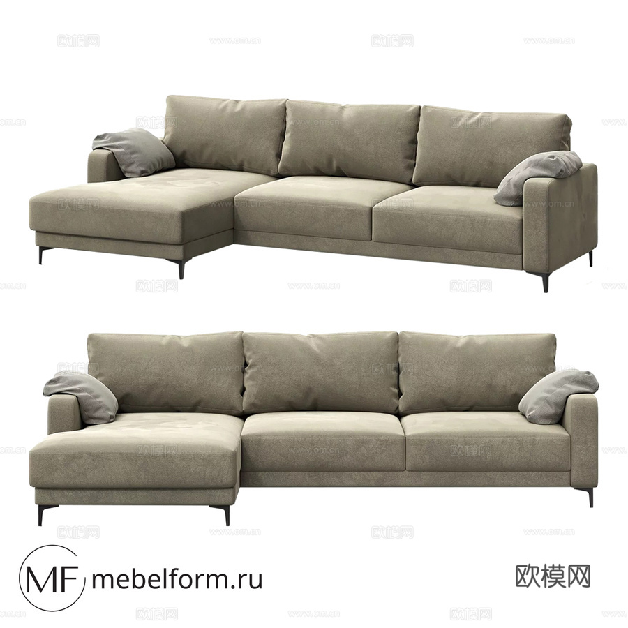 OM LION MODERN四人座带脚凳款3d模型下载