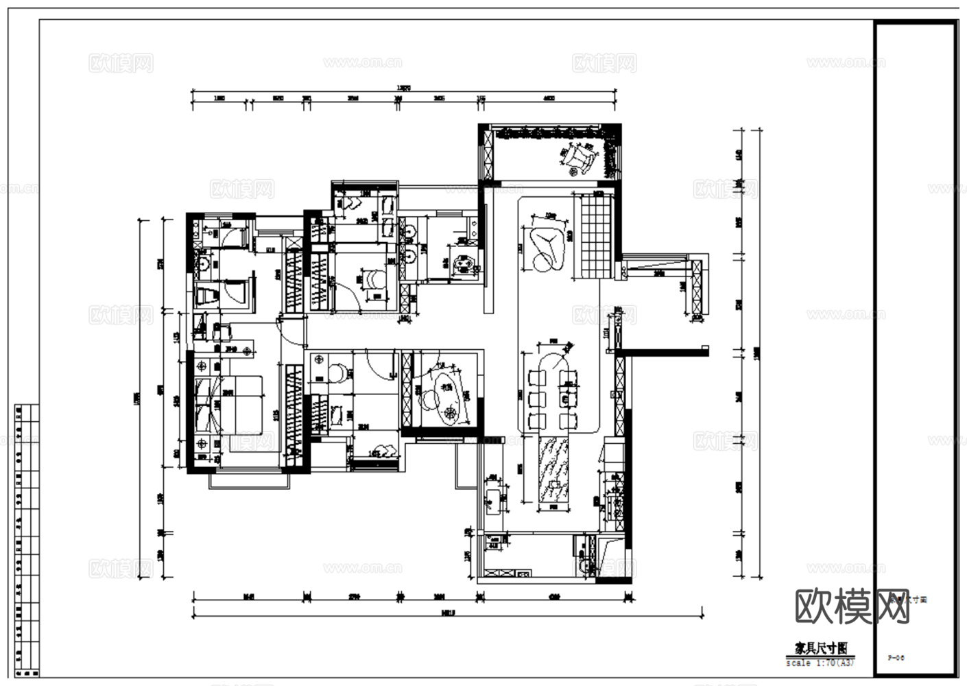 大平层 家装豪宅 大户型 景观房 超大户型 样板间 家装图纸cad施工图