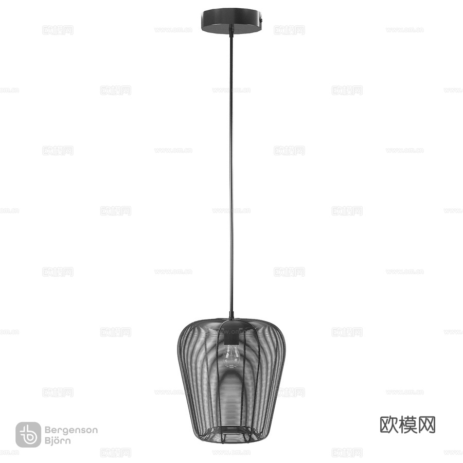 吊灯 Vinger, 黑色 产品编号，Bergens3d模型下载