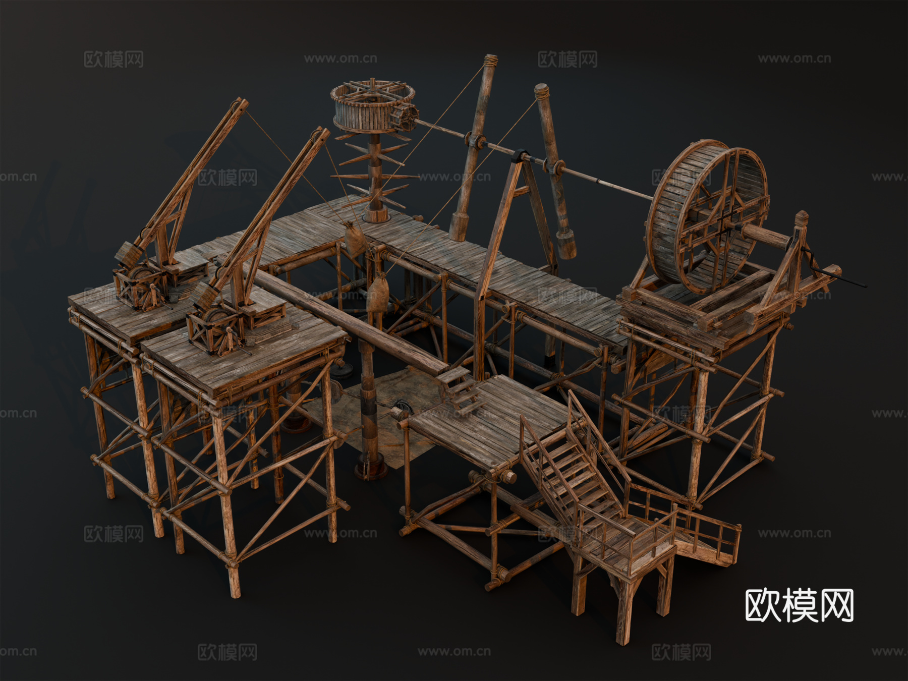 中世纪训练器械 复古训练场地 训练场地 士兵训练场地su模型