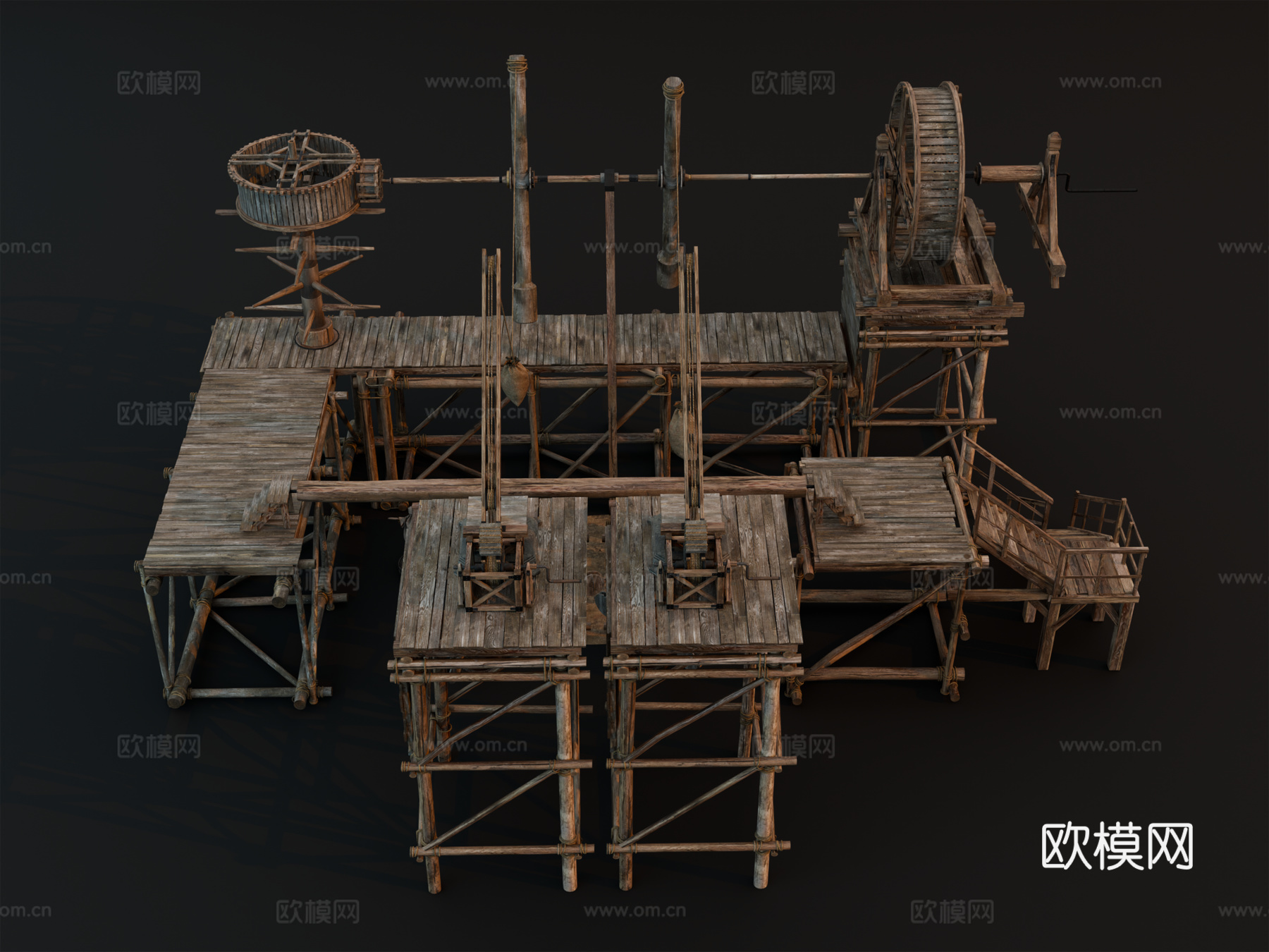 中世纪训练器械 复古训练场地 训练场地 士兵训练场地su模型