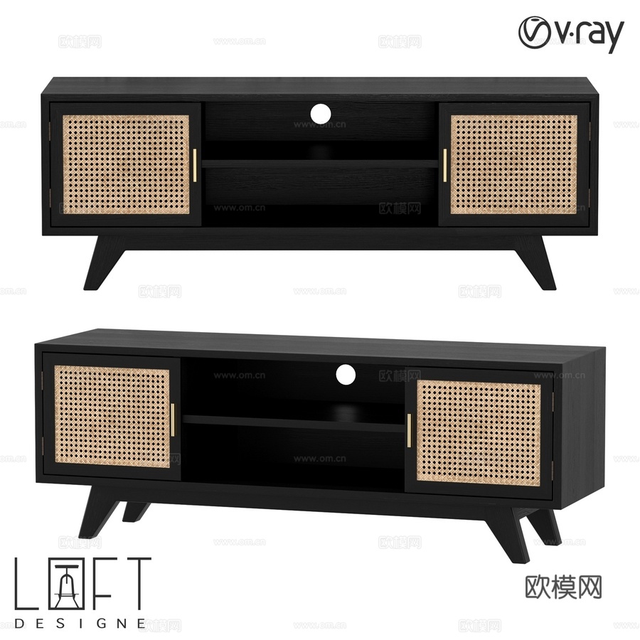 LoftDesigne 82756 款抽屉柜3d模型下载