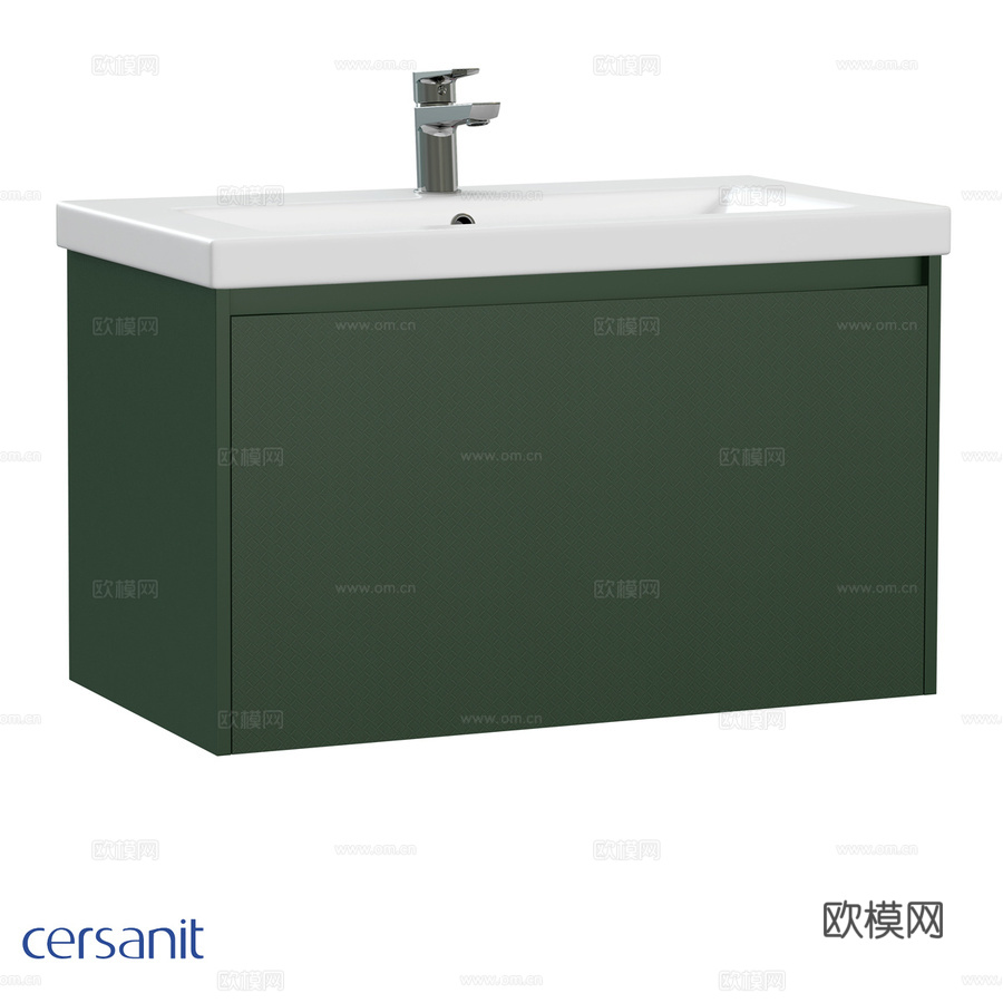 Cersanit Grande Como 80绿色洗手台柜3d模型下载