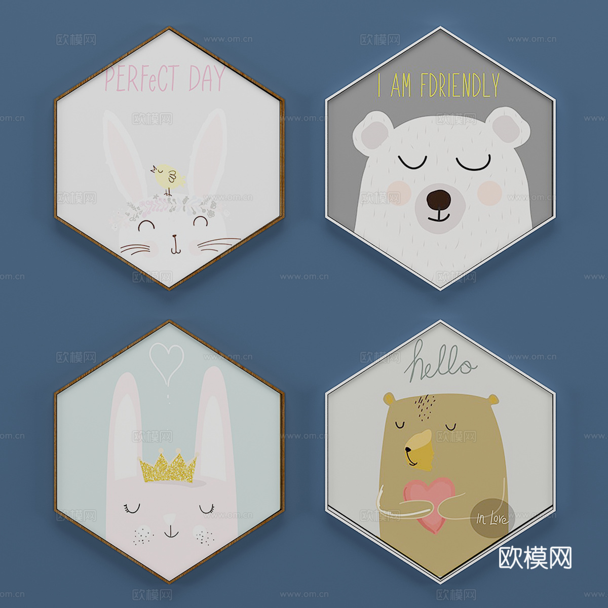 现代壁画 装饰画 挂画3d模型下载（渲染图2）