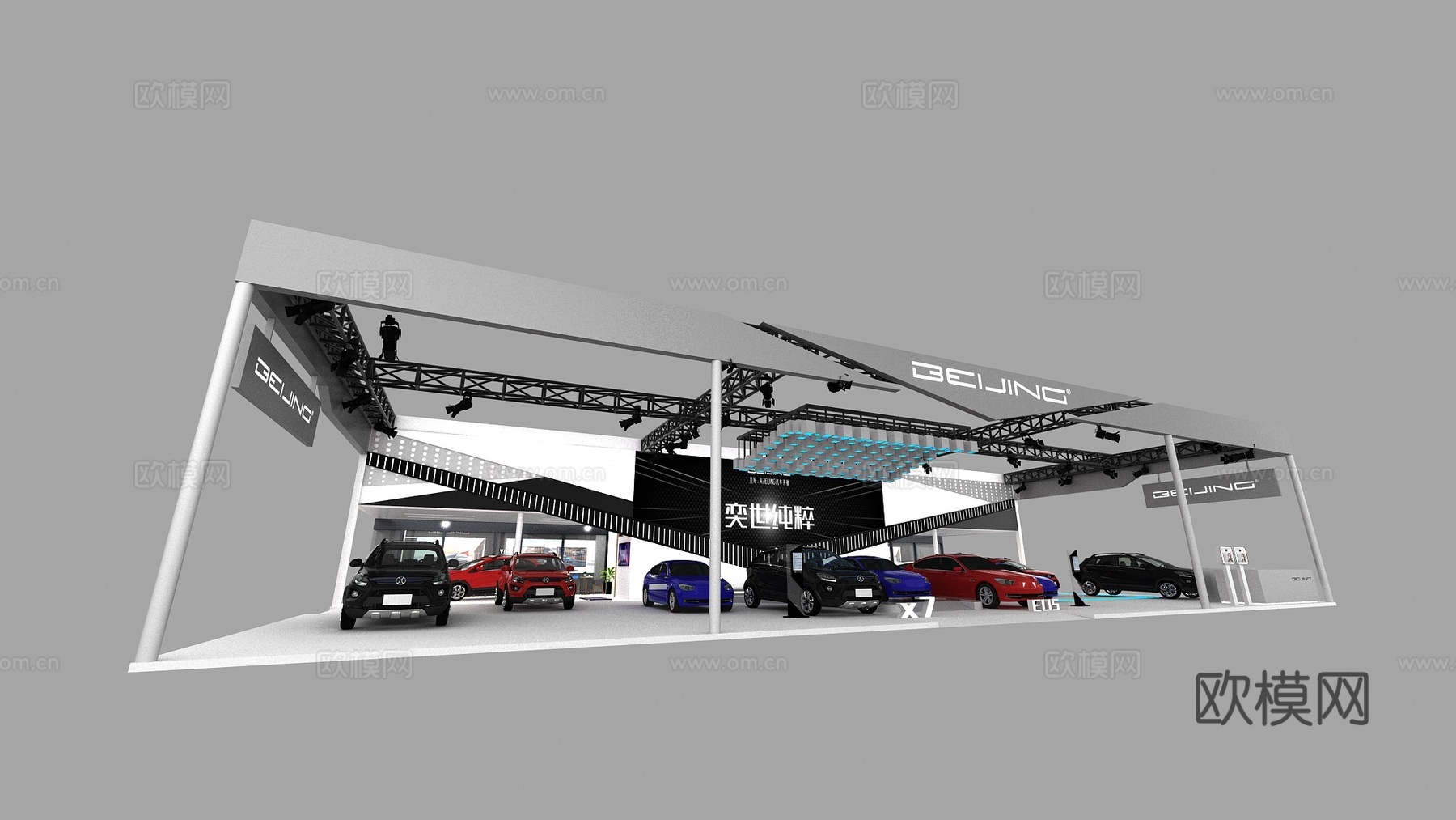 车展展览展示3d模型下载（渲染图2）