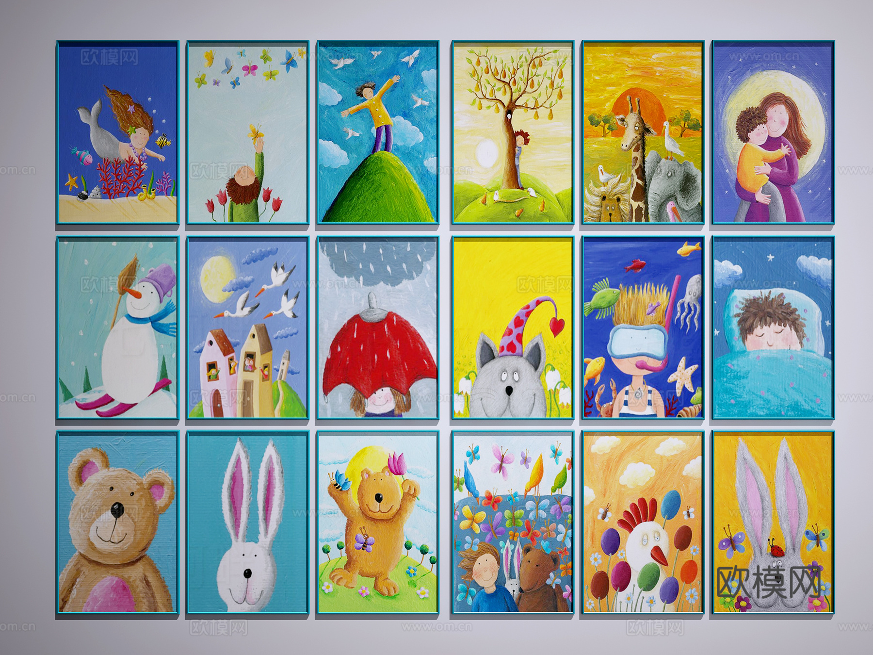 现代挂画3d模型下载（渲染图2）