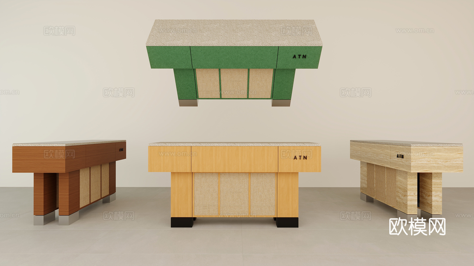 复古中古展示台收银台3d模型下载