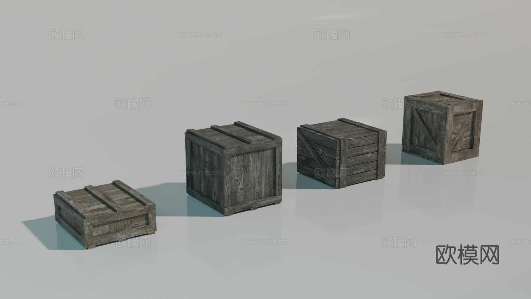 木箱 中世纪箱子 货箱 货物su模型