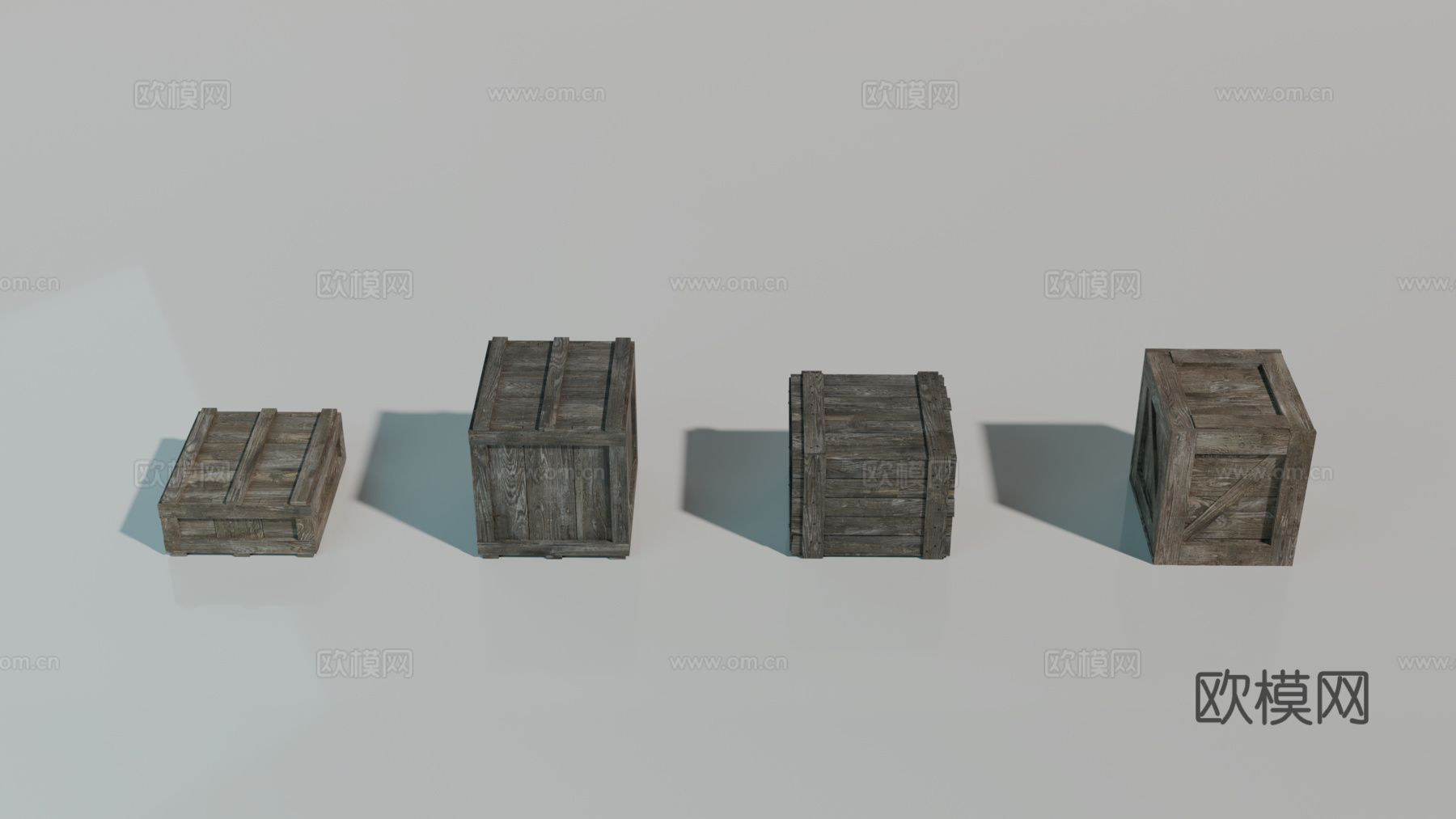 木箱 中世纪箱子 货箱 货物su模型