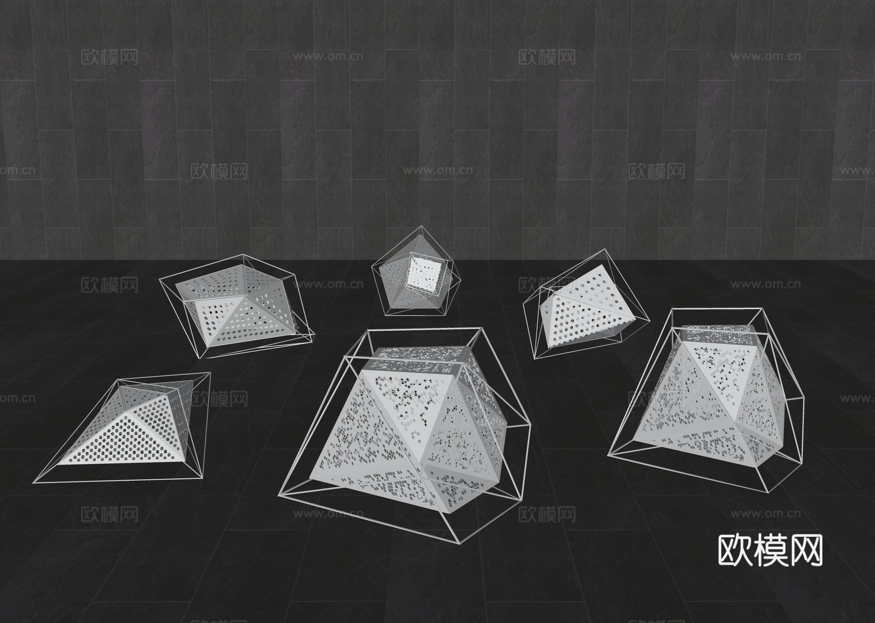 现代景观雕塑 城市雕塑 水景雕塑 几何雕塑 镂空雕塑 雕塑装su模型