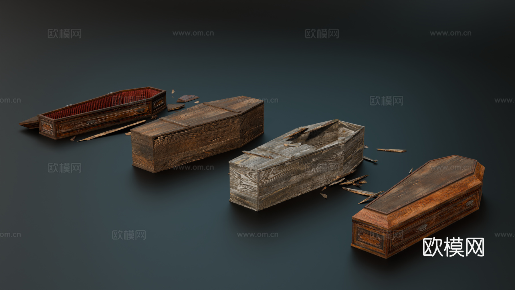 中世纪木棺 欧式木棺 复古木棺su模型