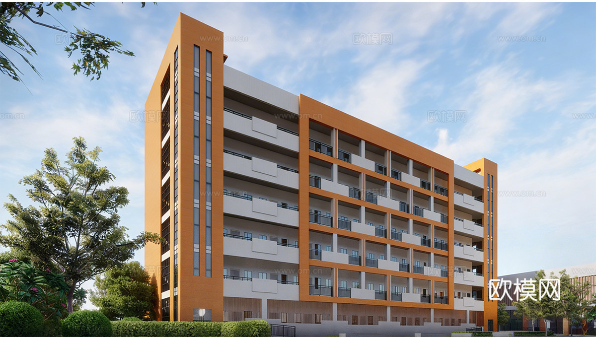 现代学校建筑 学校宿舍建筑 公寓建筑su模型
