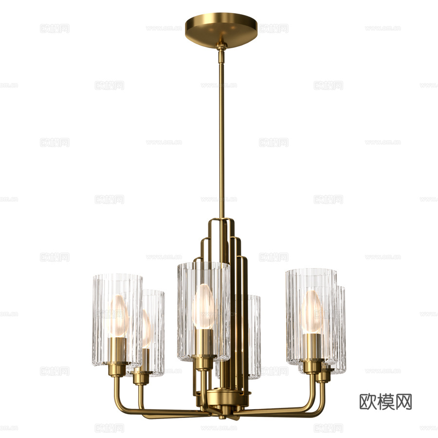 Kichler 吊灯 QN-KIMROSE6-BNB3d模型下载