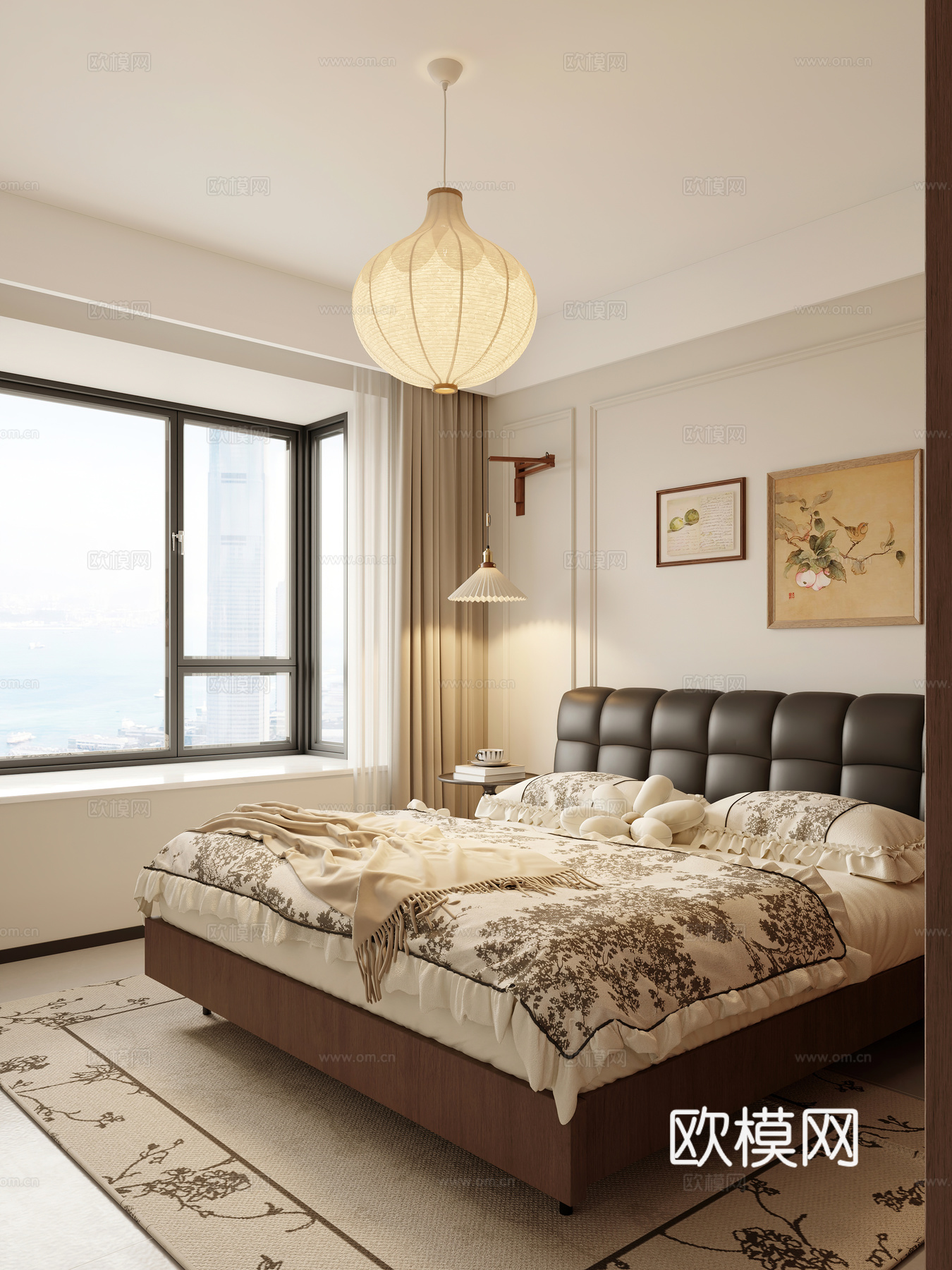 中古风卧室3d模型下载（渲染图2）
