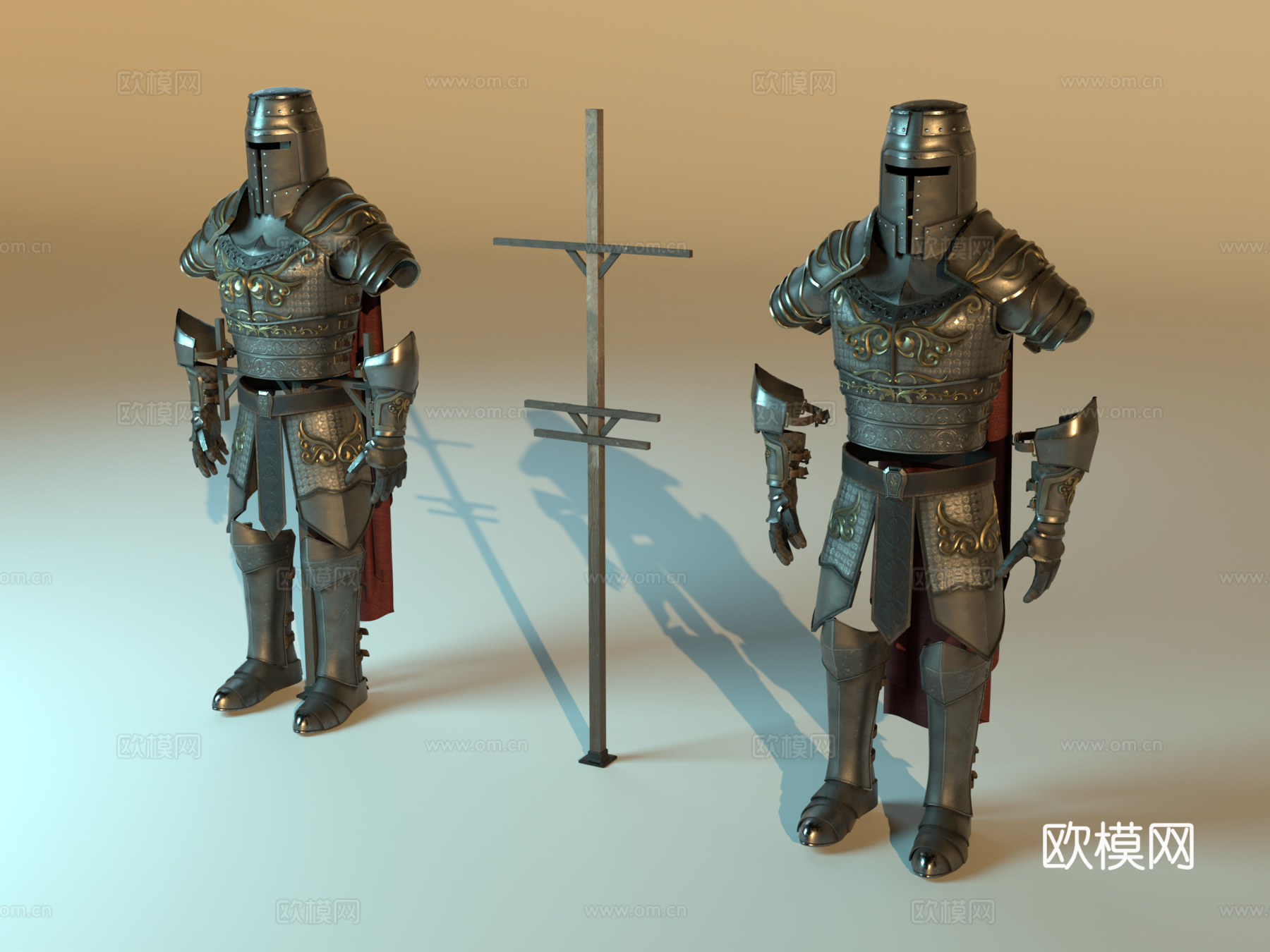 盔甲 中世纪盔甲 其实盔甲 战士盔甲 盔甲摆件su模型su模型