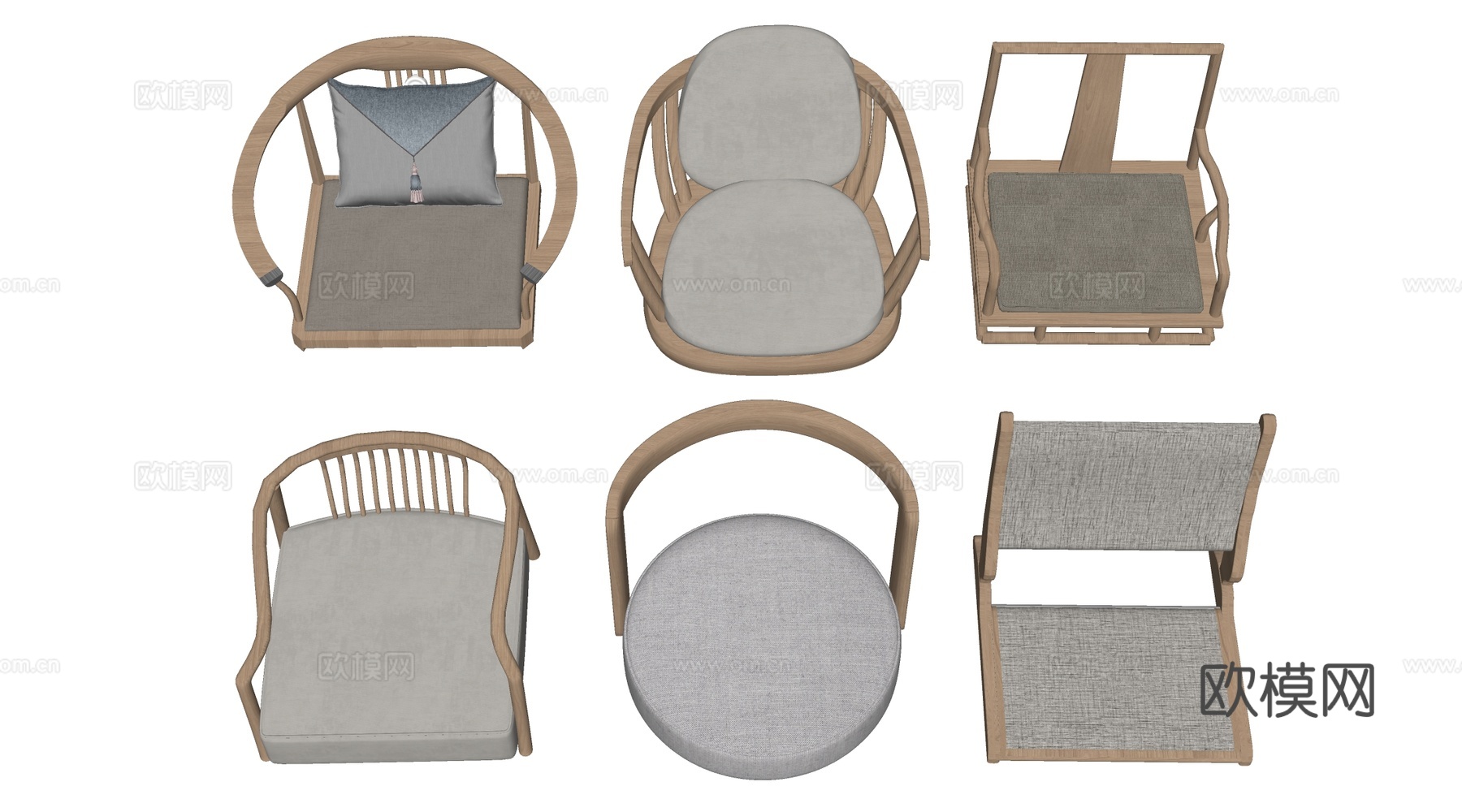 现代榻榻米坐垫 蒲团 飘窗坐垫su模型