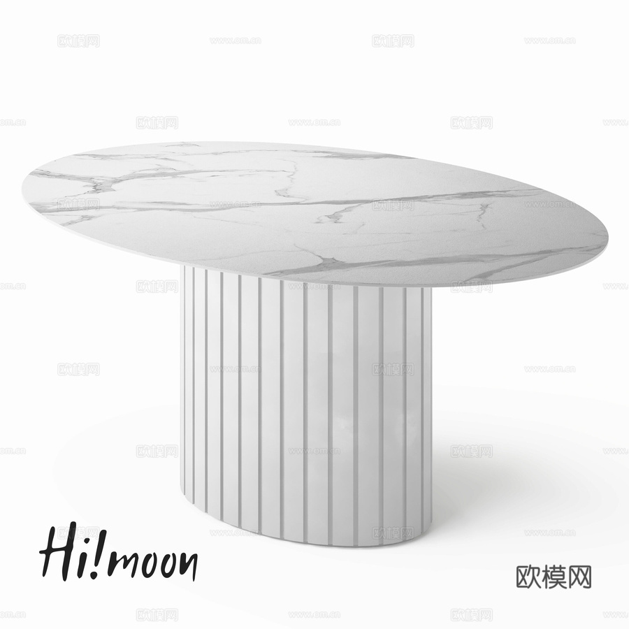 (OM)椭圆桌 Beid3d模型下载