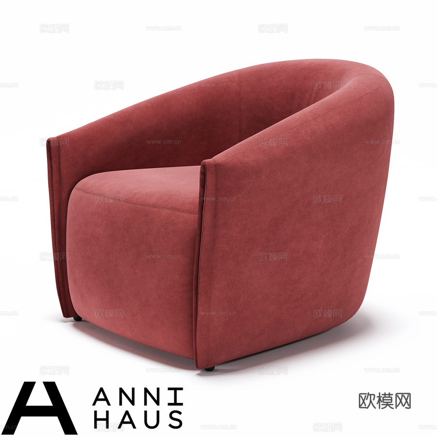 OM扶手椅沃皮款3d模型下载