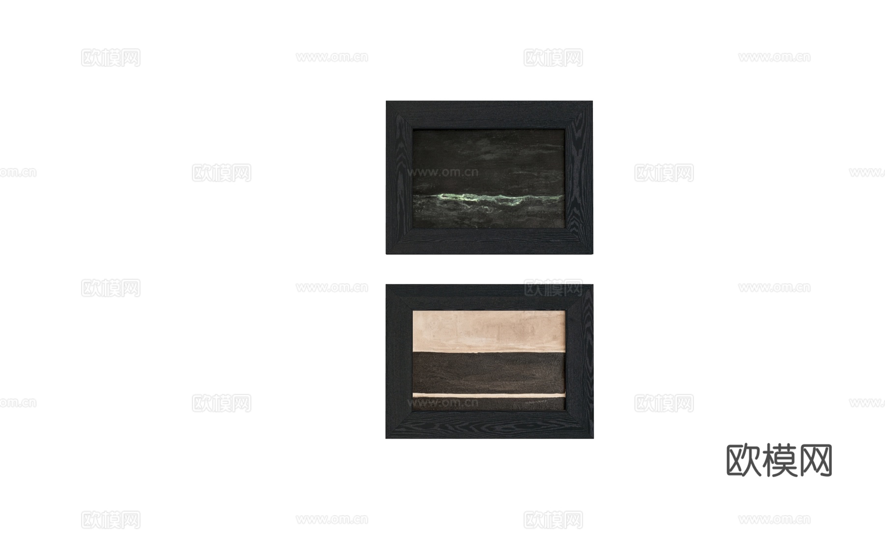 中古侘寂挂画组合su模型