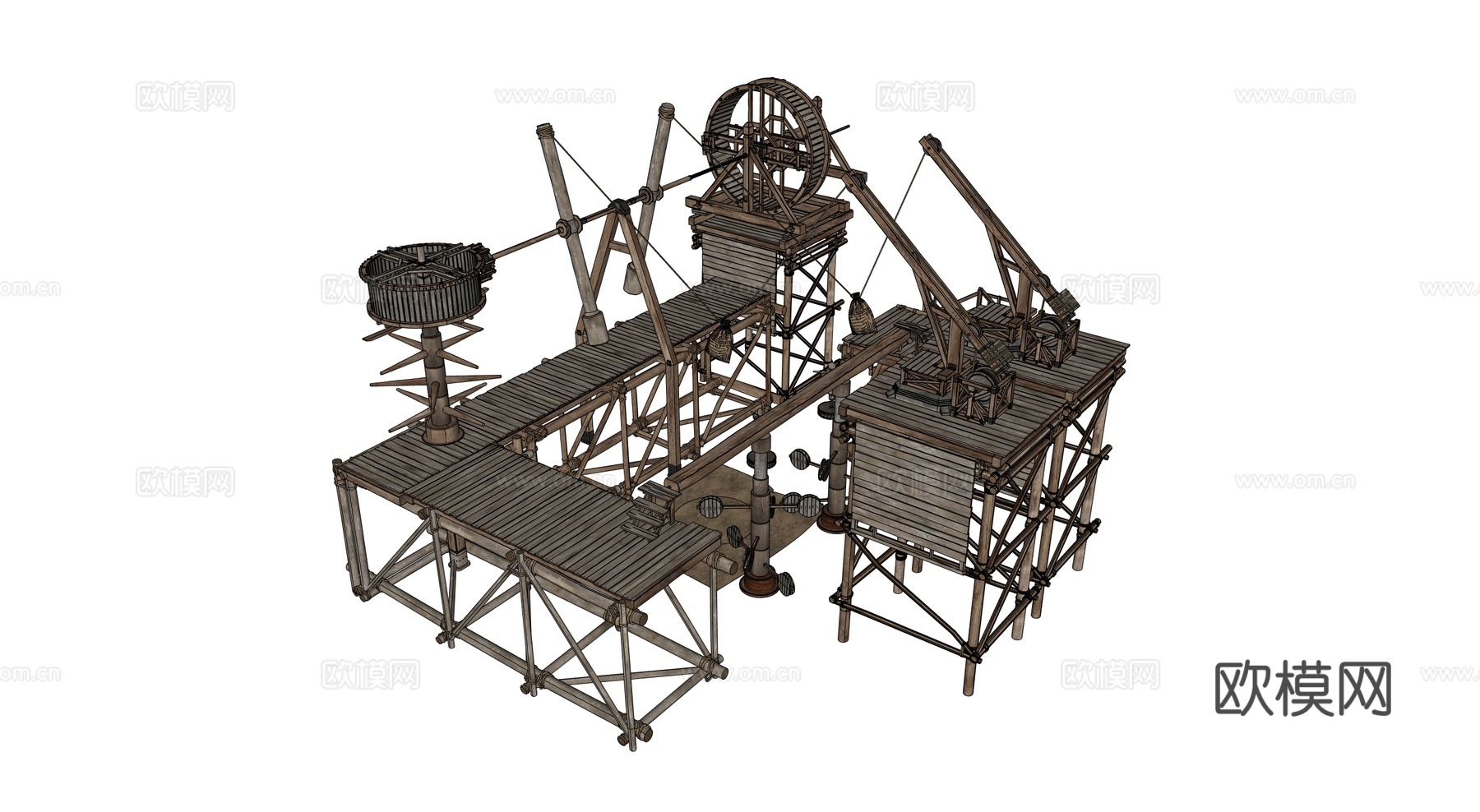 中世纪训练器械 复古训练场地 训练场地 士兵训练场地su模型