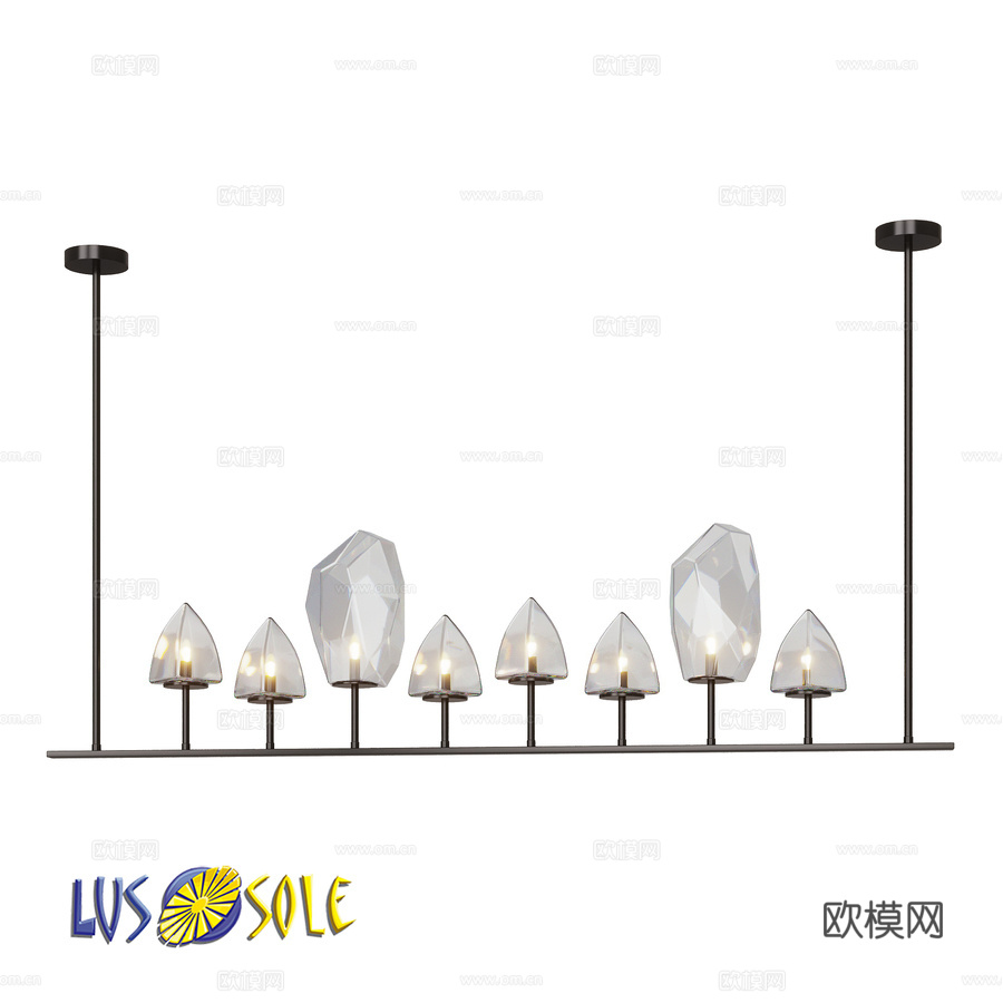 OM悬挂式水晶吊灯Lussole Antioch LSP-83d模型下载