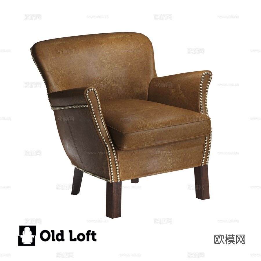 经纪人装饰黄铜康乃馨扶手椅3d模型下载