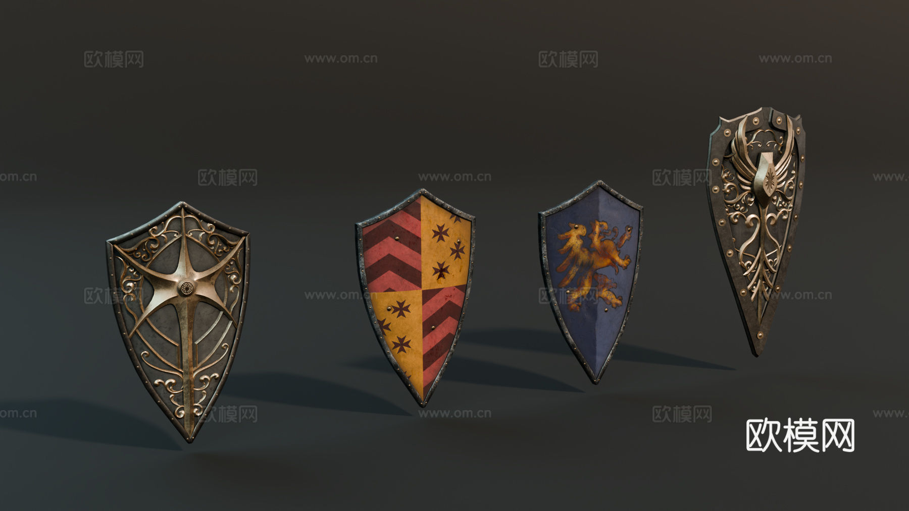 中世纪盾牌 复古盾牌 欧式盾牌 木制盾牌su模型