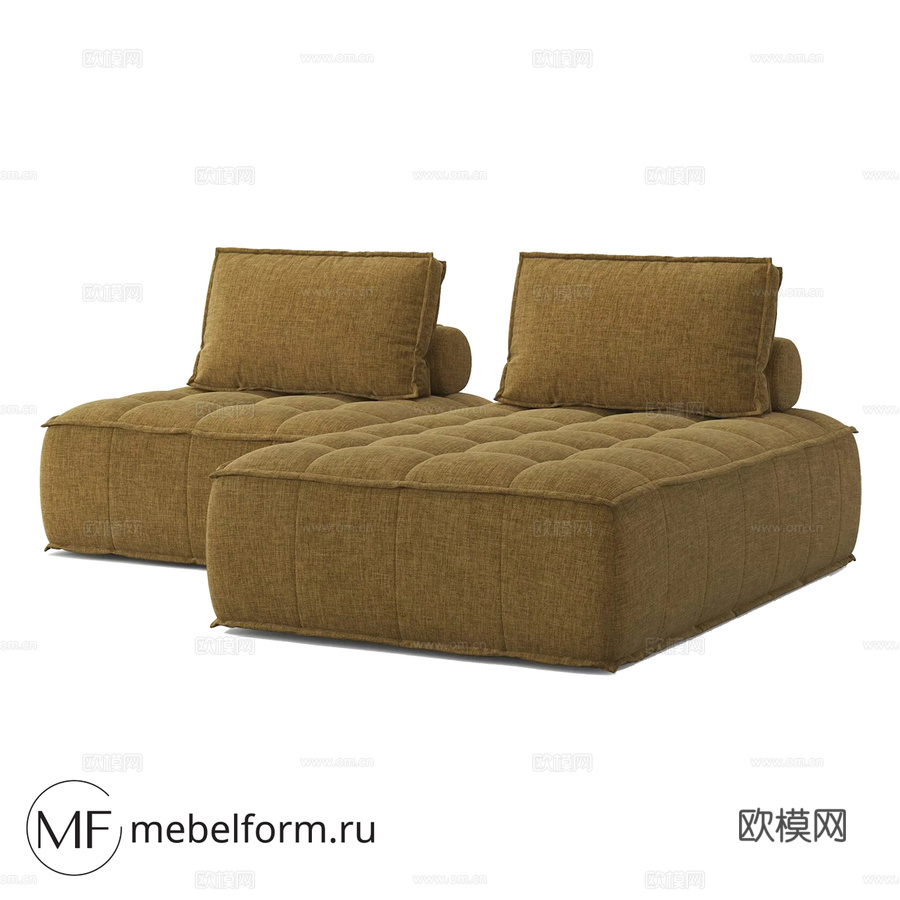 OM AMSTER带脚凳沙发3d模型下载