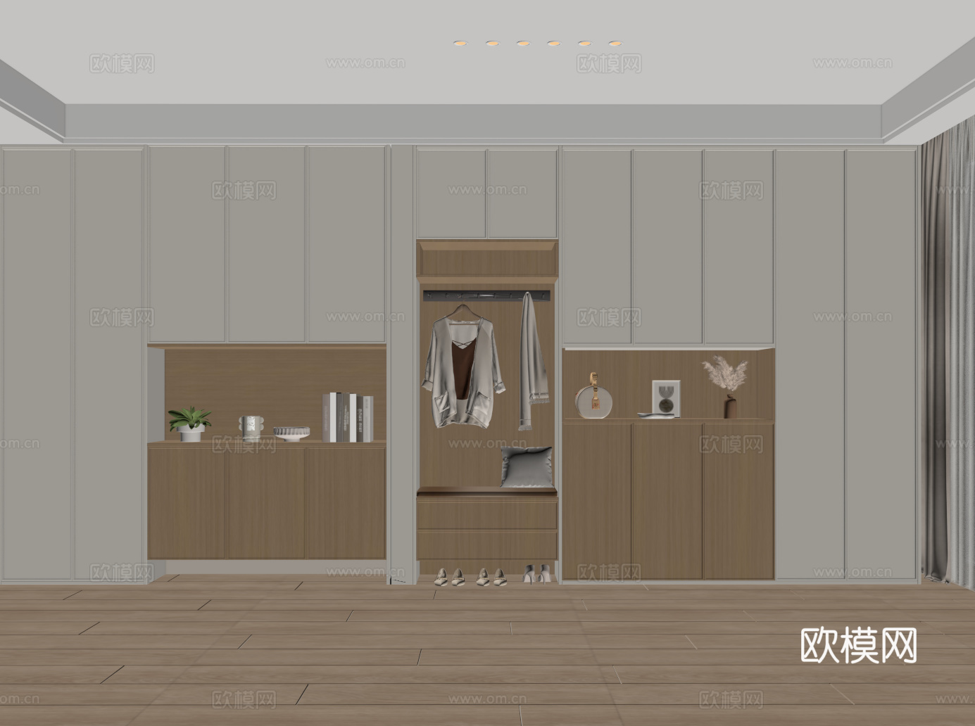 现代鞋柜 入户鞋柜 玄关鞋柜 装饰柜 隔断鞋柜 饰品摆件su模型