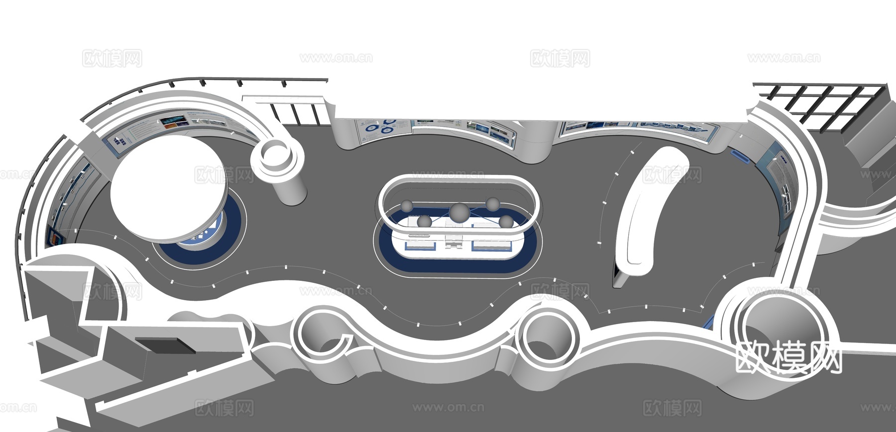 现代企业展厅su模型