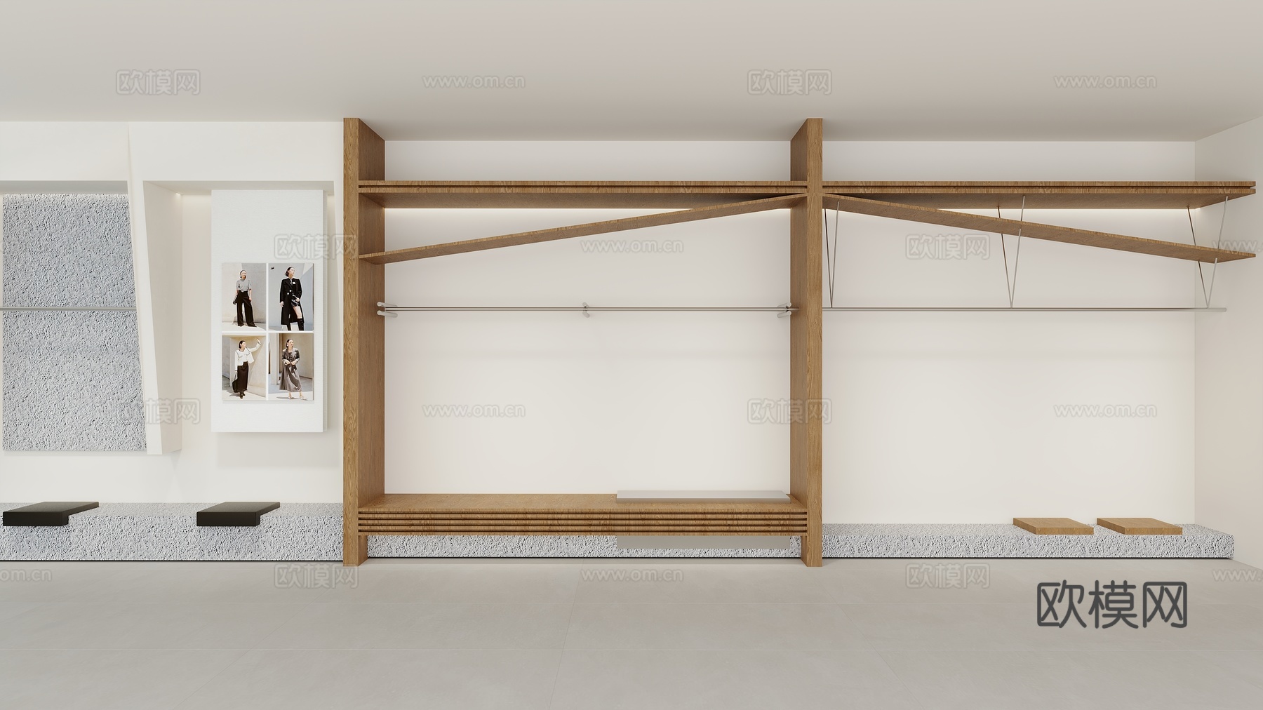 服装店货架道具挂衣架3d模型下载