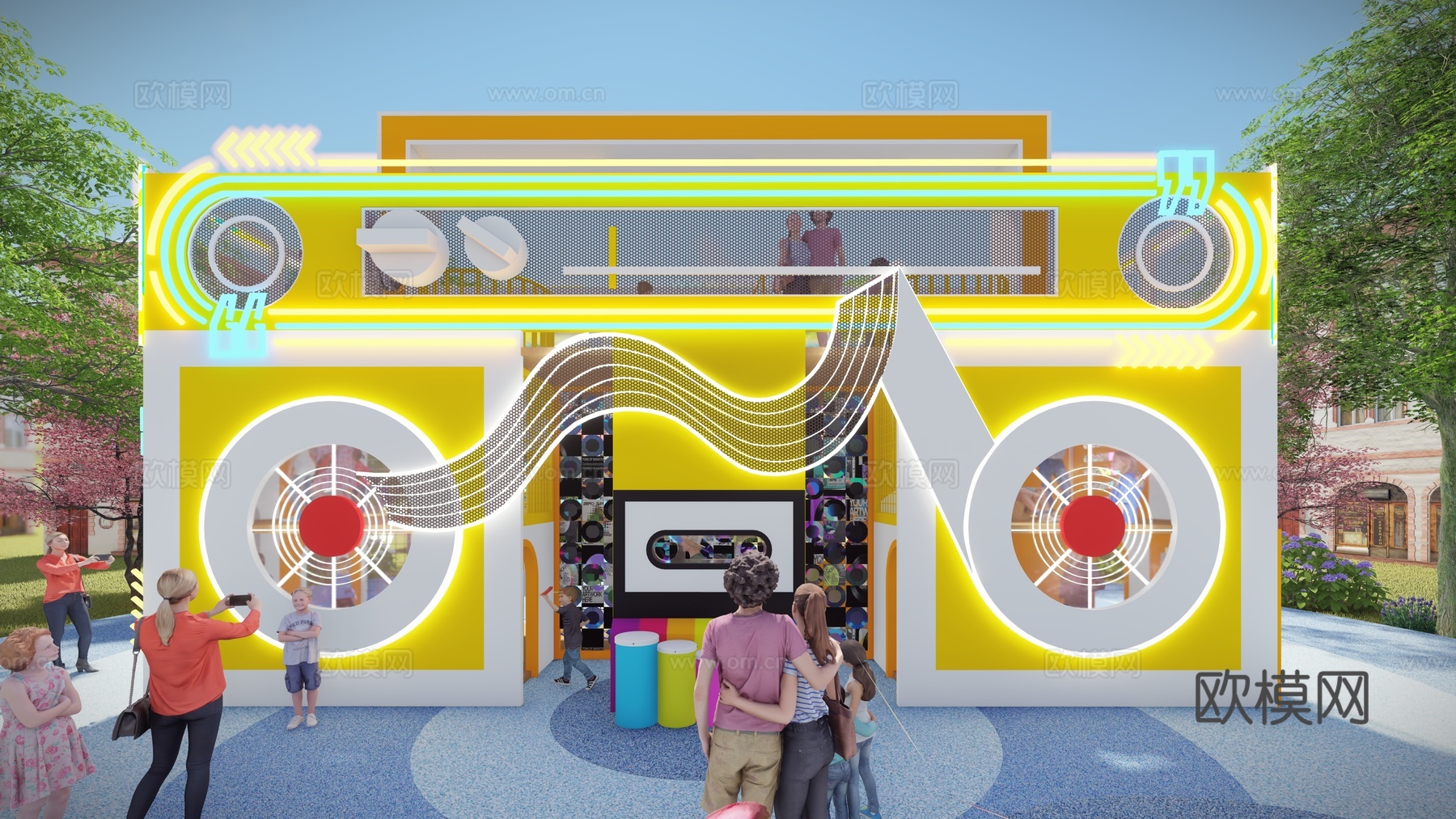 炫彩收音机3d模型下载（渲染图1）