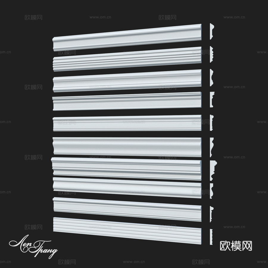 LepGrand光滑装饰线条套装313d模型下载