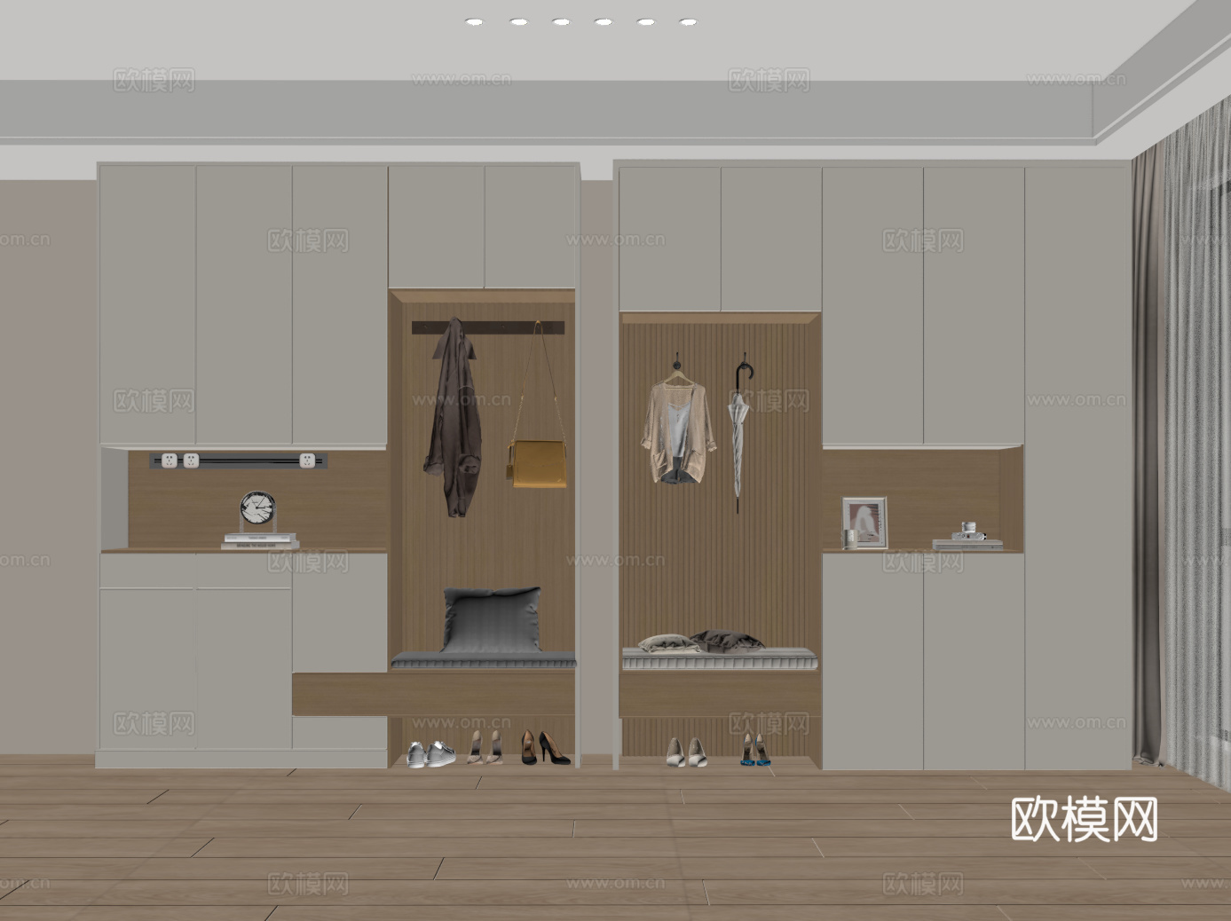 现代鞋柜 入户鞋柜 玄关鞋柜 装饰柜 隔断鞋柜 饰品摆件su模型